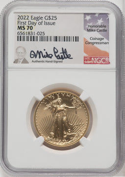 2022 $25 Half-Ounce Gold Eagle FDI NGC MS70