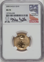 2000 $10 Quarter-Ounce Gold Eagle NGC MS70 Mike Castle