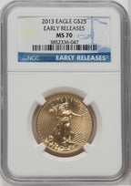 2013 $25 Half-Ounce Gold Eagle First Strike NGC MS70