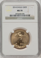 2014 $25 Half-Ounce Gold Eagle NGC MS70