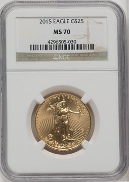 2015 $25 Half-Ounce Gold Eagle NGC MS70
