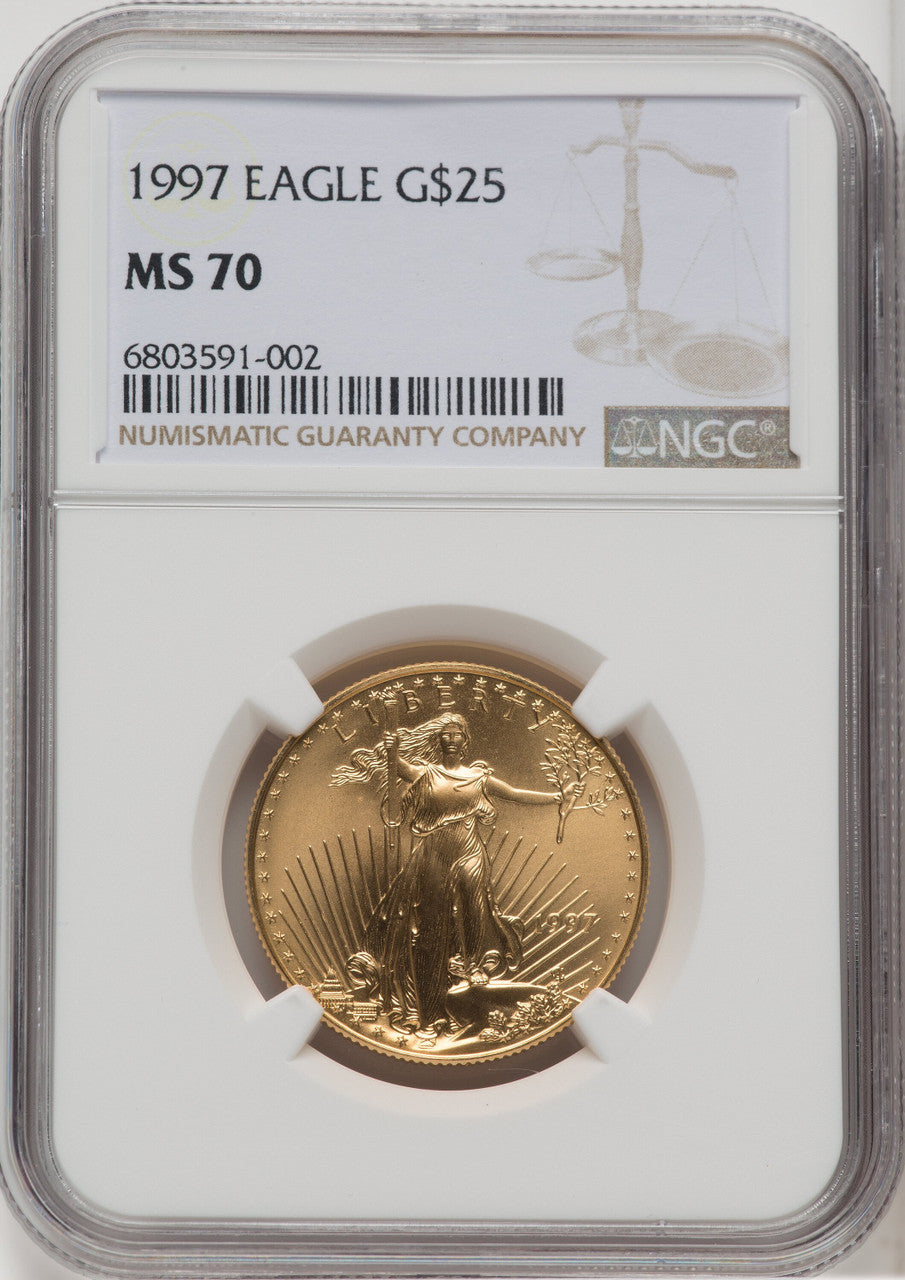 1997 $25 Half-Ounce Gold Eagle NGC MS70
