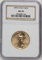 2005 $25 Half-Ounce Gold Eagle NGC MS70