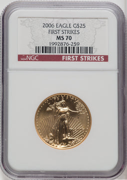 2006 $25 Half-Ounce Gold Eagle First Strike NGC MS70