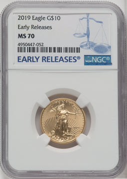 2019 $10 Quarter Ounce Gold Eagle First Strike NGC MS70