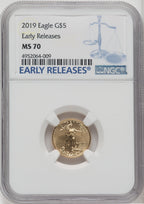 2019 $5 Tenth Ounce Gold Eagle First Strike NGC MS70