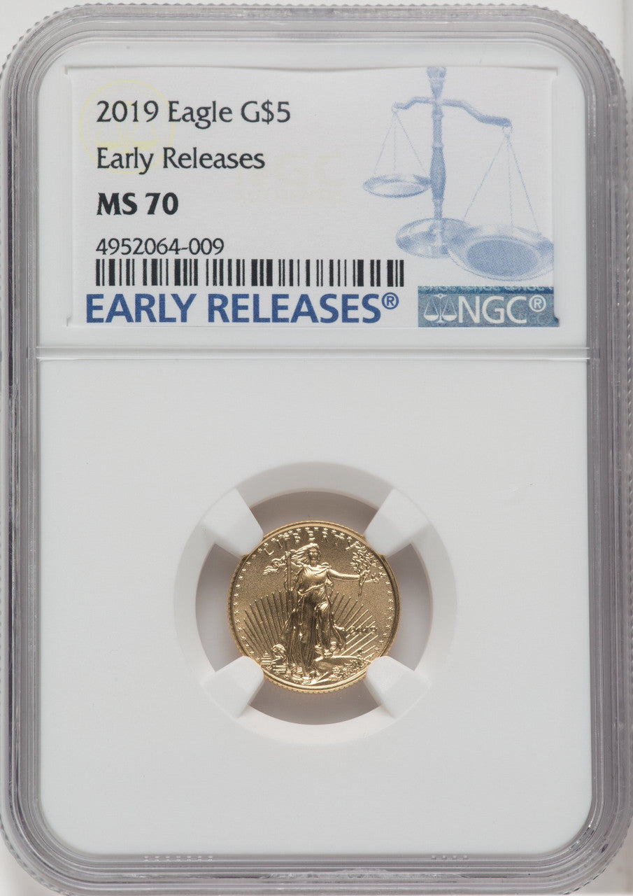 2019 $5 Tenth Ounce Gold Eagle First Strike NGC MS70