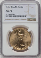 1993 $50 One-Ounce Gold Eagle NGC MS70