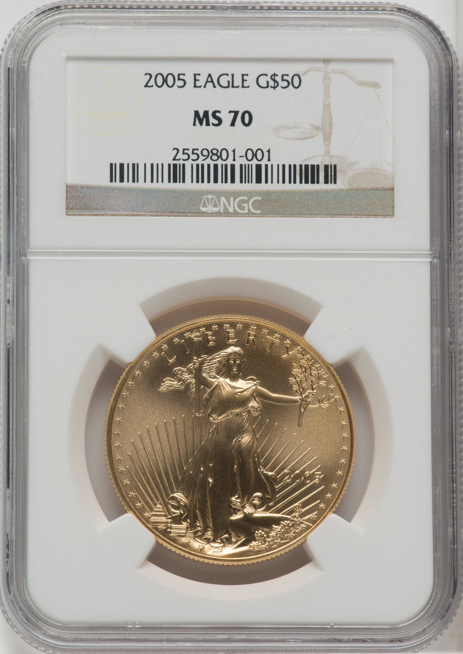 2005 $50 One-Ounce Eagle NGC MS70