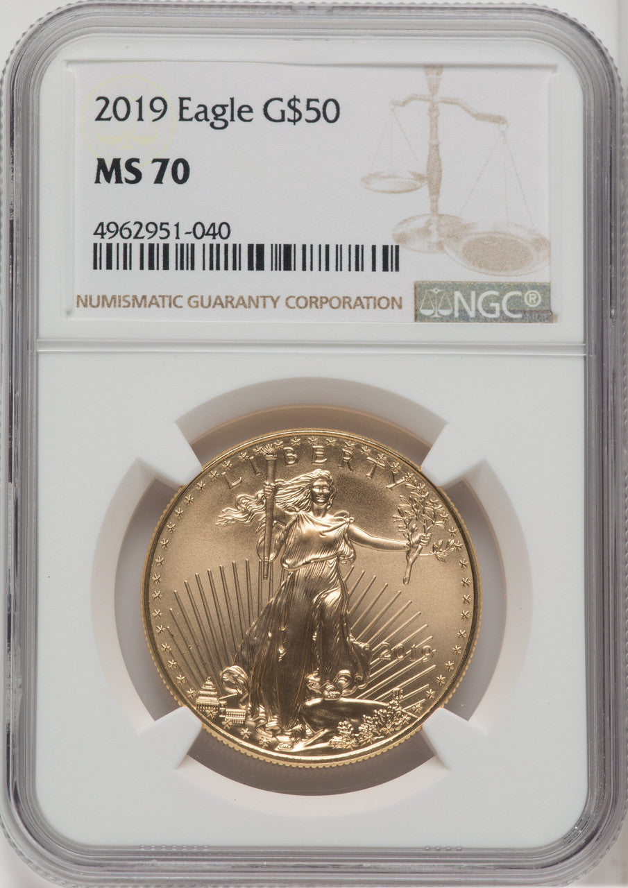 2019 $50 One Ounce Gold Eagle NGC MS70