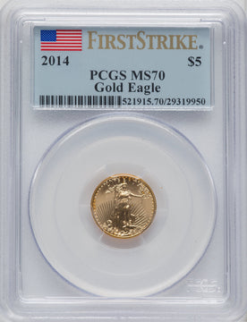 2014 $5 Tenth-Ounce Gold Eagle First Strike PCGS MS70