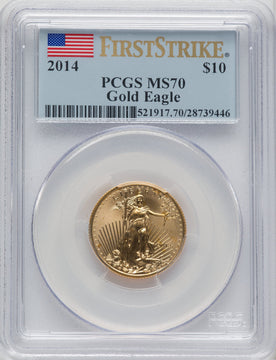 2014 $10 Quarter-Ounce Gold Eagle First Strike PCGS MS70