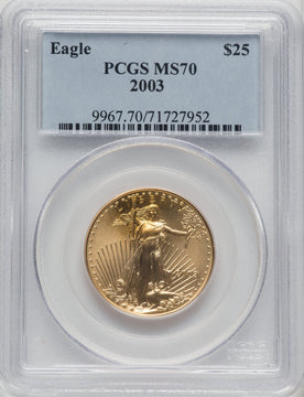 2003 $25 Half-Ounce Gold Eagle PCGS MS70