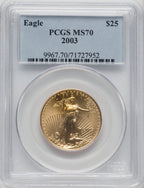 2003 $25 Half-Ounce Gold Eagle PCGS MS70