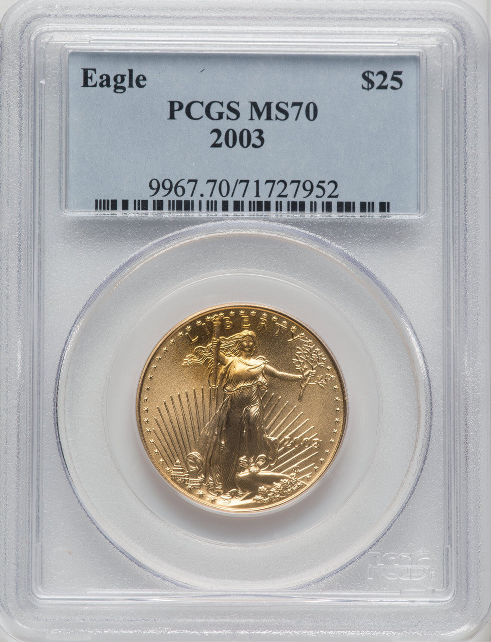 2003 $25 Half-Ounce Gold Eagle PCGS MS70