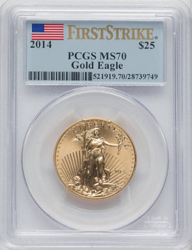2014 $25 Half-Ounce Gold Eagle First Strike PCGS MS70
