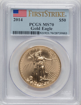 2014 $50 One-Ounce Gold Eagle First Strike PCGS MS70
