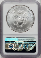 2012-W S$1 Silver Eagle Burnished First Strike Mike Castle Signature NGC MS70