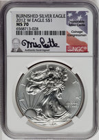 2012-W S$1 Silver Eagle Burnished NGC MS70