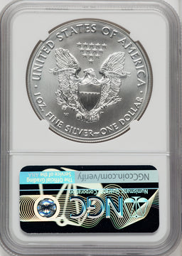 2018-W S$1 Silver Eagle Burnished First Day of Issue Denver NGC MS70