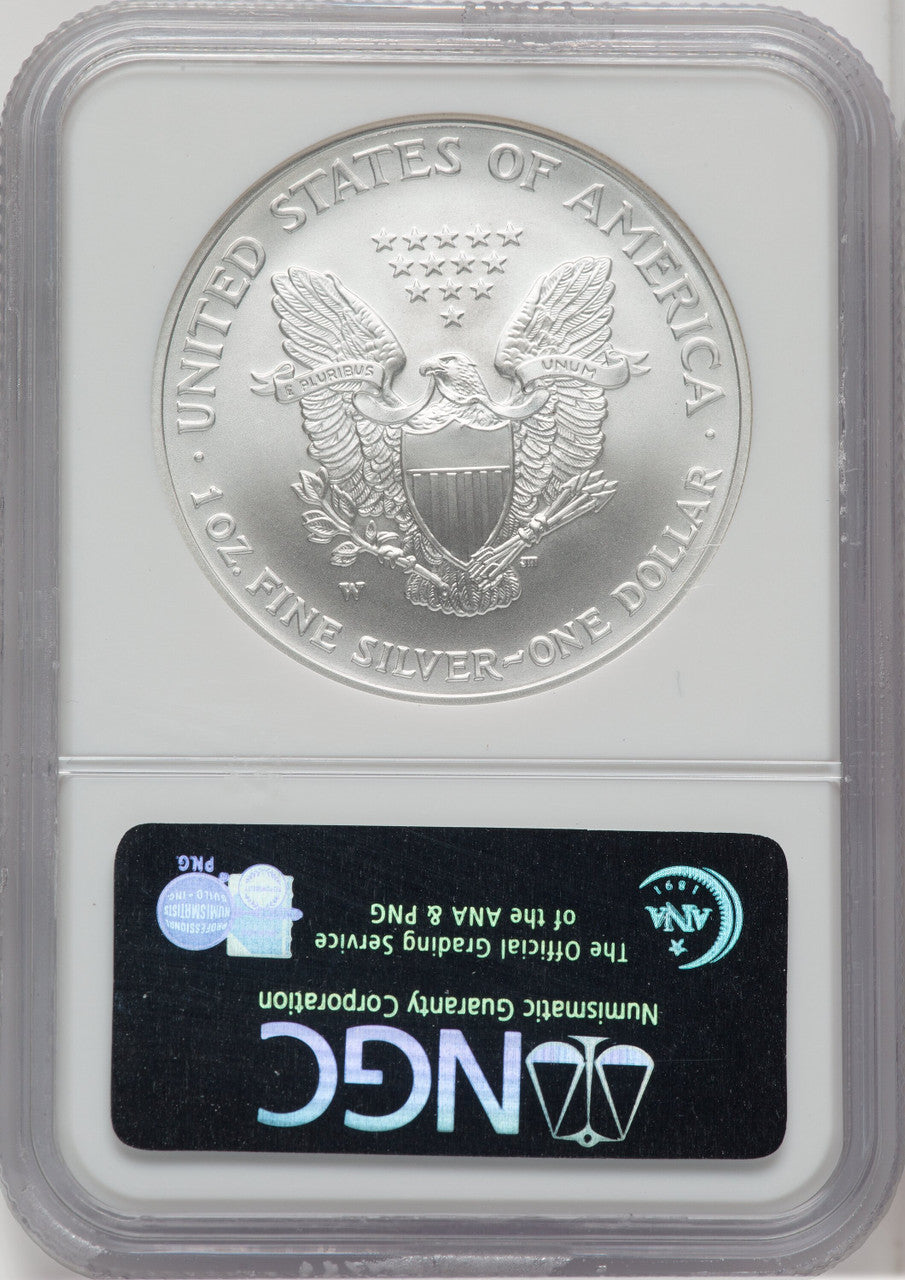 2007-W S$1 Silver Eagle Burnished NGC MS70