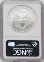 2008-W S$1 Silver Eagle Burnished First Strike NGC MS70