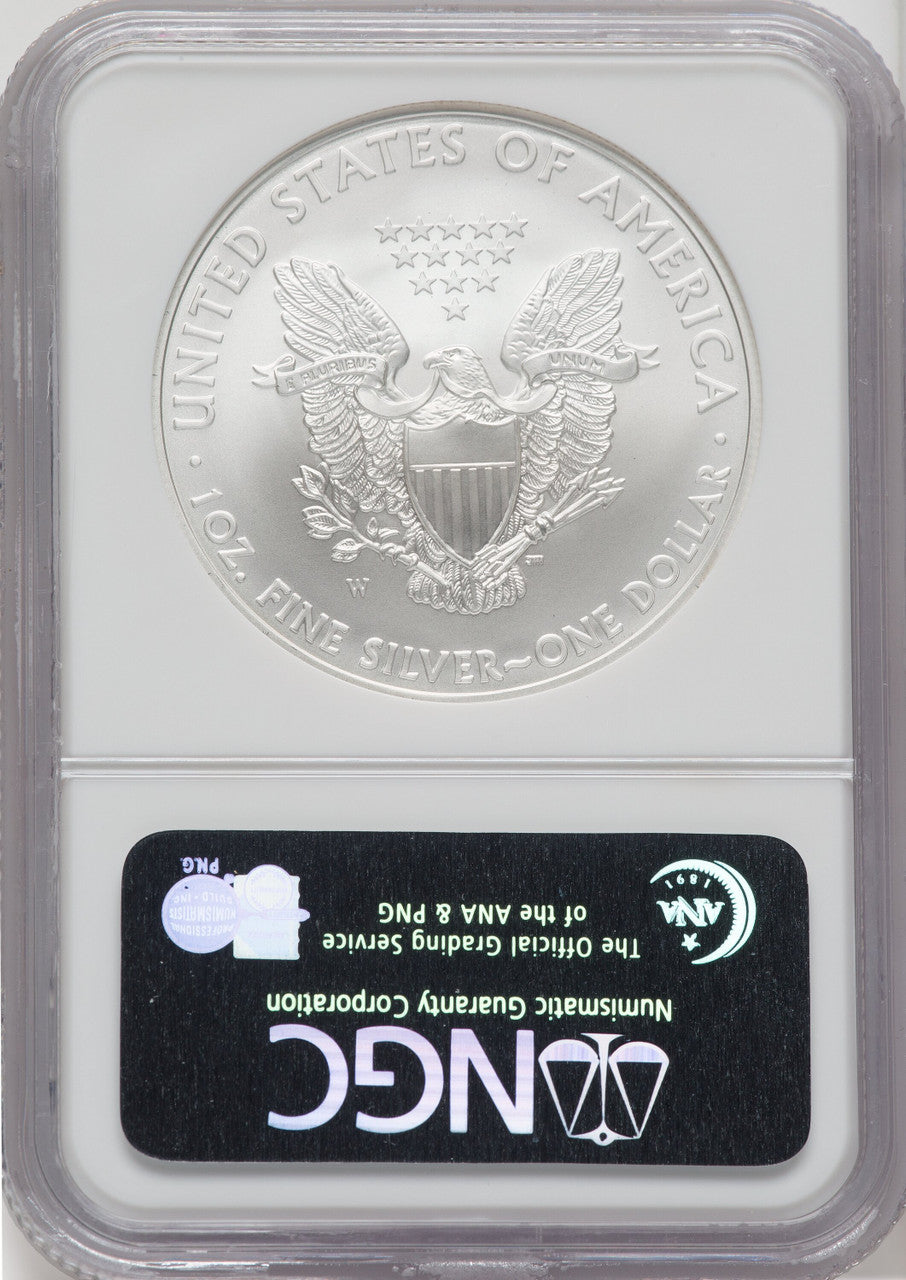 2008-W S$1 Silver Eagle Burnished First Strike NGC MS70