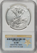 2012-W S$1 Silver Eagle Burnished First Strike NGC MS70