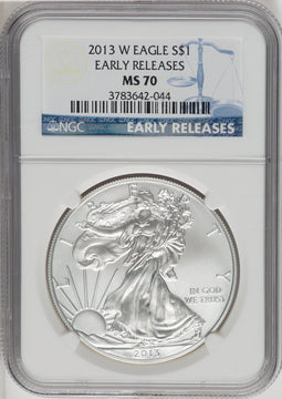 2013-W S$1 Silver Eagle Burnished First Strike NGC MS70 (763687018)