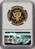 2014-W 50C Kennedy Gold 50th Anniversary Mike Castle Signature Proof Kennedy Half Dollar NGC PR70
