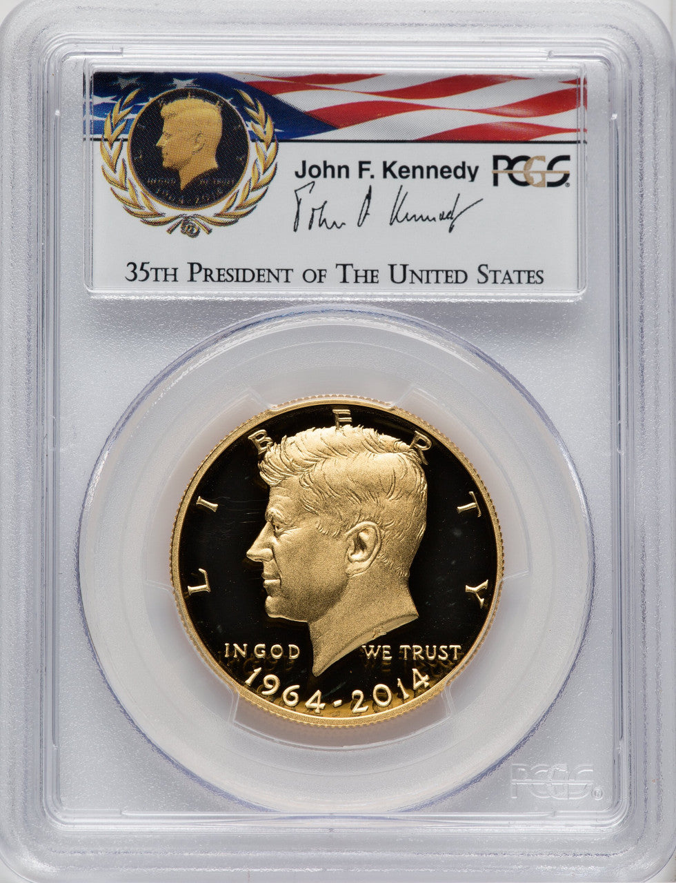 2014-W 50C Kennedy Gold 50th Anniversary First Strike Proof Kennedy Half Dollar PCGS PR70