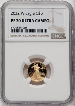 2022-W $5 Tenth Ounce Gold Eagle NGC PF70