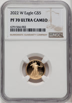 2022-W $5 Tenth Ounce Gold Eagle NGC PF70
