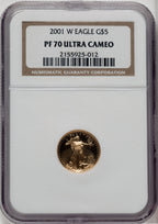 2001-W $5 Tenth-Ounce Gold Eagle NGC PF70