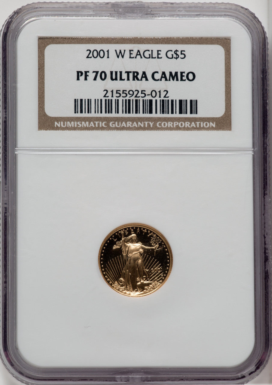 2001-W $5 Tenth-Ounce Gold Eagle NGC PF70