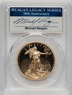 2016-W $50 One-Ounce Gold Eagle 30th Anniversary Michael Reagan/Gold Foil PCGS PR70
