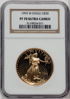 1993-W $50 One-Ounce Gold Eagle NGC PF70