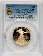 2021-W G$25 Half Ounce Gold Eagle Type Two First Strike PCGS PR70
