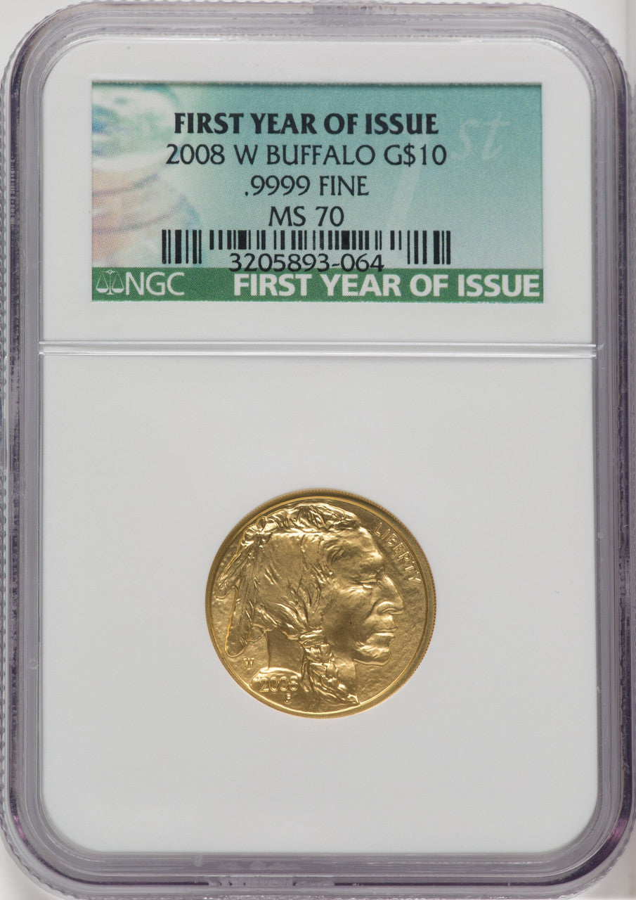 2008-W $10 Quarter-Ounce Gold Buffalo NGC MS70