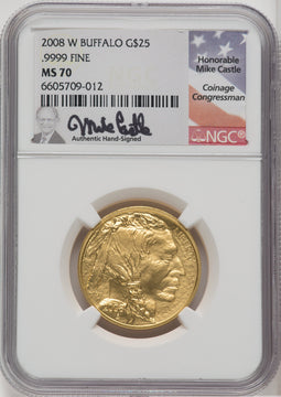 2008-W Half-Ounce Gold Buffalo NGC MS70 Mike Castle