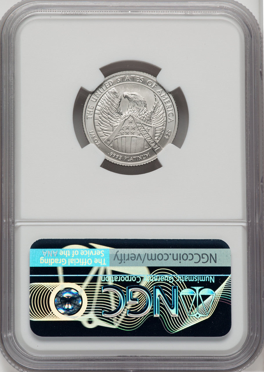 2007-W $25 Quarter-Ounce Platinum Eagle Burnished Mike Castle Signature NGC MS70