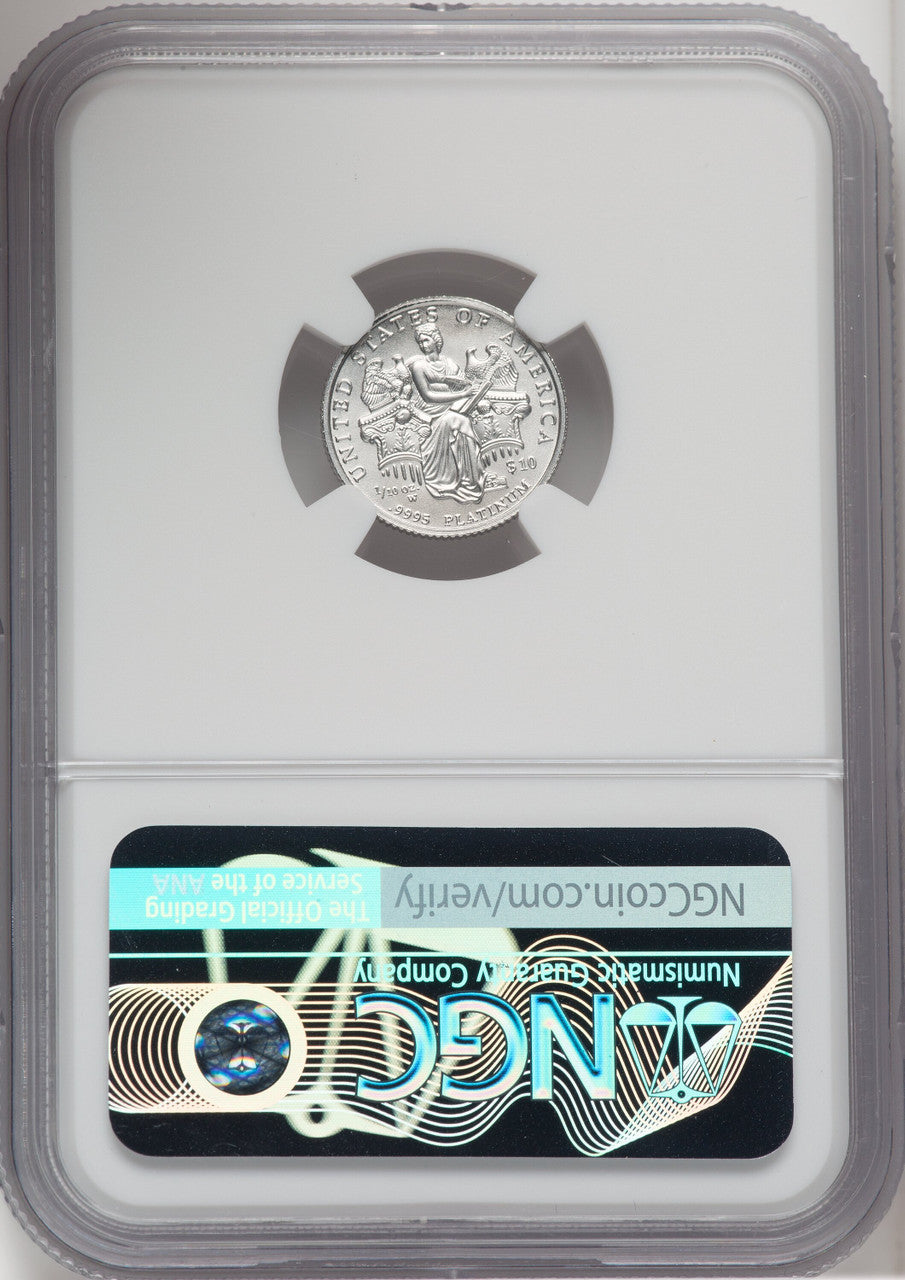 2006-W $10 Tenth-Ounce Platinum Eagle Burnished Brown Label NGC MS70
