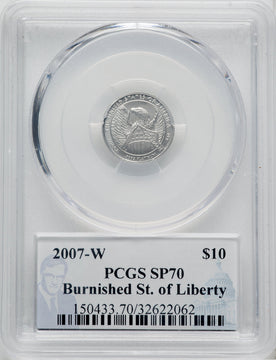 2007-W $10 Tenth-Ounce Platinum Eagle Burnished PCGS SP70 (759642002)