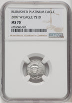 2007-W $10 Tenth-Ounce Platinum Eagle Burnished NGC MS70
