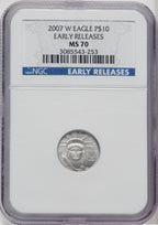 2007-W $10 Tenth-Ounce Platinum Eagle First Strike Burnished NGC MS70
