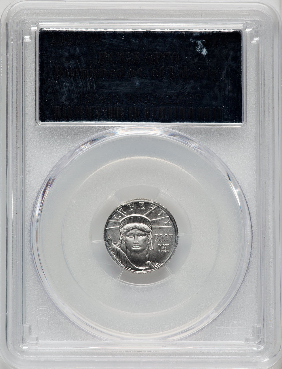 2007-W $10 Tenth-Ounce Platinum Eagle Burnished PCGS SP70