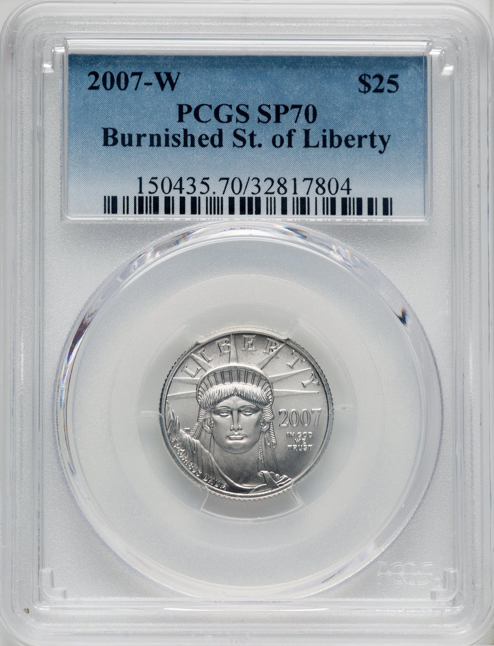 2007-W $25 Quarter-Ounce Platinum Eagle Burnished PCGS SP70