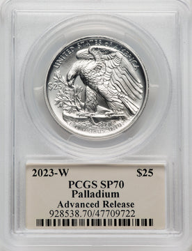 2023-W $25 Palladium Advanced Release PCGS SP70 Thomas Cleveland