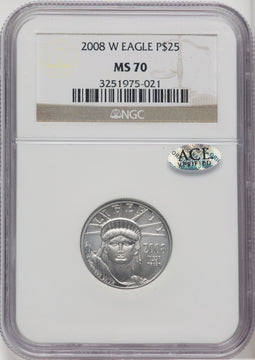 2008-W $25 Quarter-Ounce Platinum Eagle NGC MS70