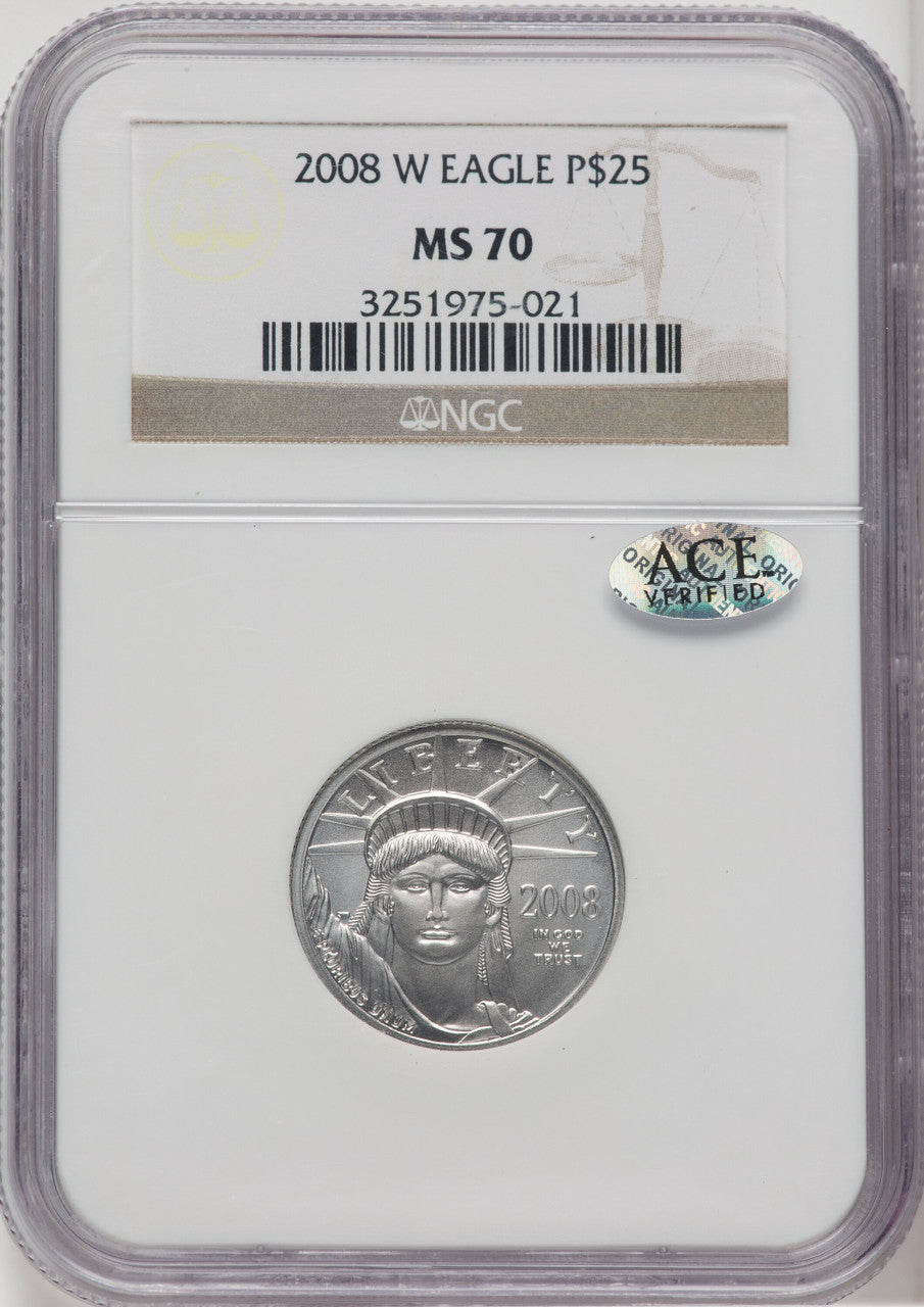 2008-W $25 Quarter-Ounce Platinum Eagle NGC MS70
